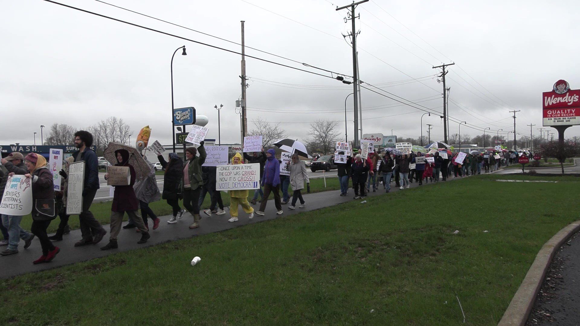 Democrats march through rain in Bluffton protest
